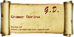 Gramer Dorina névjegykártya